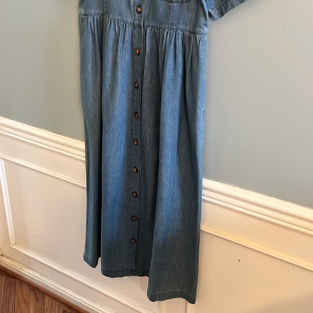 Women’s size 8 Vintage shirt sleeved Denim Dress 100% cotton prairie core - Picture 6 of 14